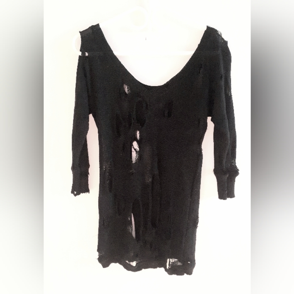 Distressed wool sweater, S-M